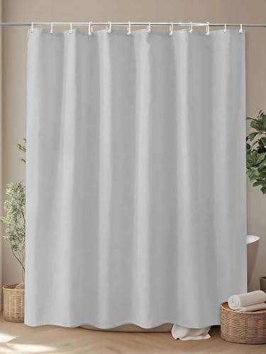 Grey Fabric Shower Curtain Liner 31x63in-80x160cm Solid Color Lightweight Waterproof Neutral Bathroom Curtain for Shower Stalls Hotel Bathtubs Decor, Hotel Quality with Grommet and Hooks - color: Multicolor-3, size: 31x63in-80x160cm/WxH