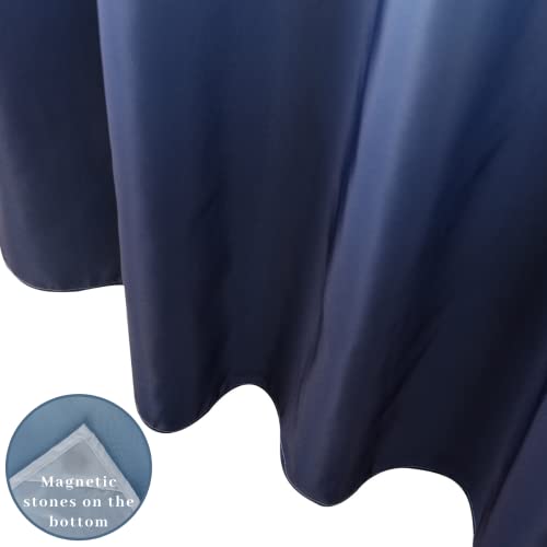 71" W x79 L Hook Free Fabric Shower Curtain with Polyester Snap-in Liner with Magnets–Hotel Quality Top See Through Gradient Blue - color: Gradient Blue, size: 71"W x 79"L (Pack of 1)