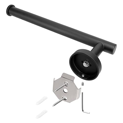 NearMoon Bath Toilet Paper Holder+ Hand Towel Holder, 2 Pieces Bathroom Hardware Set- Premium 304 Stainless Steel Toilet Roll Holder and Towel Rack Wall Mounted for Kitchen (Matte Black) - color: Matte Black