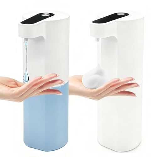 Automatic Soap Dispenser Touchless, Liquid & Foaming Soap Dispensers, USB Rechargeable Smart Hand Soap Dispenser, 3-Level Adjustable, 12.2oz/360ml (Gel Version and Foam Version) - color: Gel Version and Foam Version