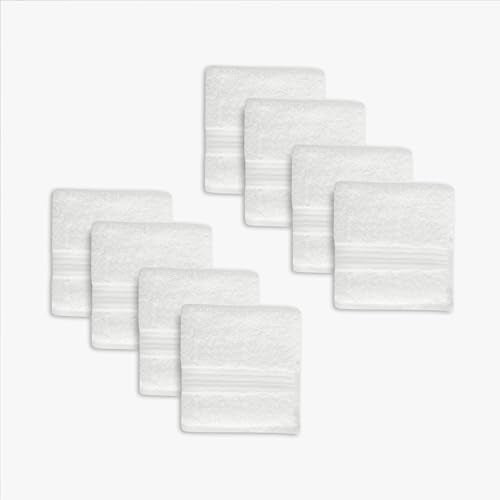 1888 Mills 8 Pack Premium Washcloth Set, True Classics Premium Cotton Blend, Super Soft and Highly Absorbent Washcloths for Bathroom, Hotels, Spa and Gym, White - color: Bright White, size: Wash Cloth (Pack of 8)
