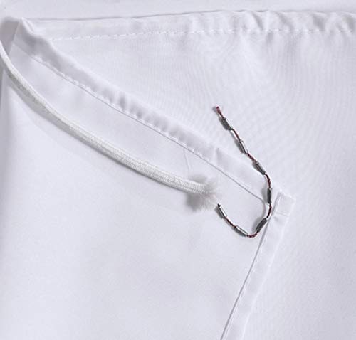 72 x 72 Bathroom Shower Curtain Liner Water Repellent Fabric Washable Polyester (Hotel Quality Friendly Sheer Heavy Duty) with White Plastic Hooks - Standard, Pure White - color: Pure White, size: 72"W x 72"L (Pack of 1)