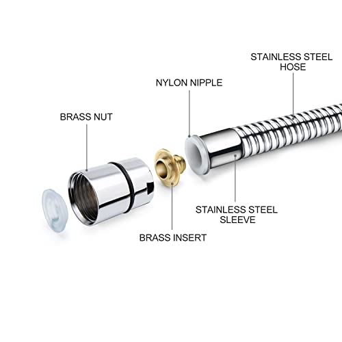 Blissland Shower Hose Extra Long 99 Inches Stainless Steel Handheld Shower Head Hose with Brass Insert and Nut - Durable and Flexible - style: 99''Stainless Steel
