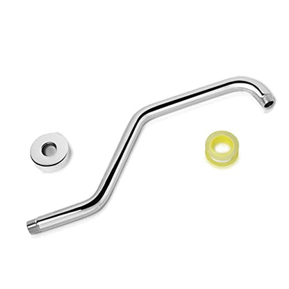 High Rise Shower Arm with Flange,15.5 Inch Gooseneck Shower Arm Extension,Stainless Steel S Shaped Shower Showerarm,Chrome,9Z1MK - color: Chrome, style: Z Shaped