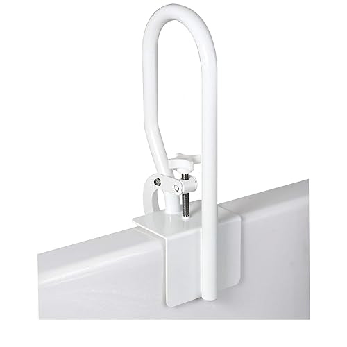 Carex White Bathtub Rail - Grab Bars for Bathroom, Bathtubs & Showers - Side Hand Grip Railing & Support - Shower Handle & Bath Tub Bar Clamps for Seniors & Elderly - style: Modern or Classic