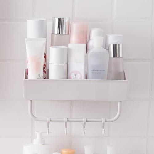MAVIS LAVEN Bathroom Shower Corner Shelf, Large Capacity Wall Mounted Shelf with Hollow Design for Quick Drainage, Space Saving Storage for Home Kitchen Toilet (Quadrate Grey) - color: Quadrate Grey