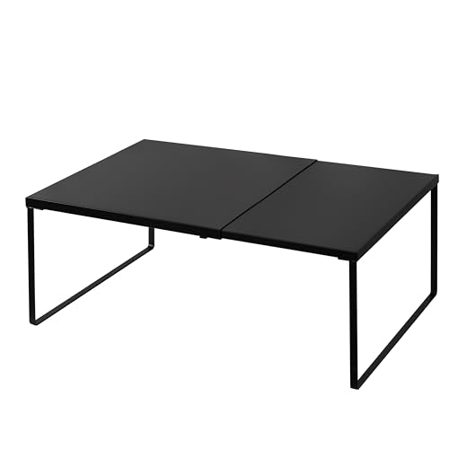 Nxconsu Expandable Cabinet Shelf, Shelf Riser for Cabinets, 11.8" Black | Edgeless Metal Cabinet Riser Holds 50 lb and Expands 14.6 to 24.6 in for Under Sink Kitchen Pantry Cupboard Shelf - color: Black, size: 11.8’’D * 14.56-24.6’’W * 8.46’’H