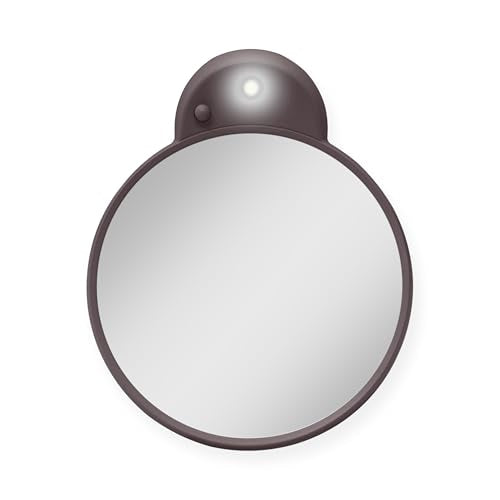 Zadro Magnification Lighted Compact Mirror with LED Light & Retractable Suction Cups – Travel Makeup Mirror, Cool White 6400K Lighting, Battery Operated, Made in USA (Chocolate, 10X | 4.3"L x 3.5"W) - color: Chocolate
