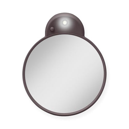Zadro Magnification Lighted Compact Mirror with LED Light & Retractable Suction Cups – Travel Makeup Mirror, Cool White 6400K Lighting, Battery Operated, Made in USA (Chocolate, 10X | 4.3"L x 3.5"W) - color: Chocolate