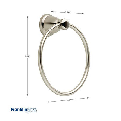 Franklin Brass 3-Piece Satin Nickel Bathroom Set Towel Rack, Ring, Toilet Paper Holder| Kinla Bath Accessories - color: Satin Nickel, style: 3-Piece Bath Accessory Set
