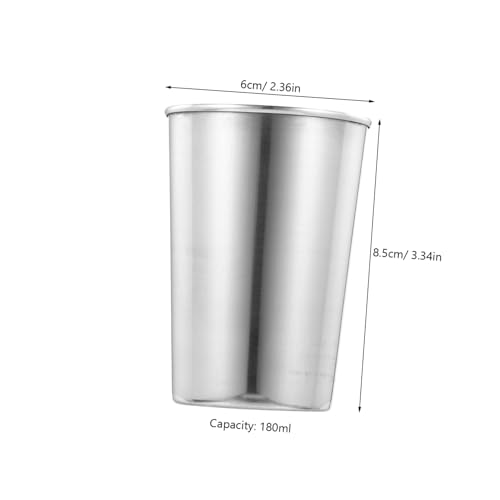 Water Tumbler Stainless Steel Cups Bathroom Tumbler Silver Chrome Home Beverage Cup - size: 8.50X6.00X6.00CM