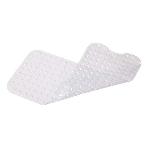 Bath Tub Shower Mat 39 x 15 Inch Non-Slip and Extra Large, Bathtub Mat with Suction Cups, Machine Washable Bathroom Mats with Drain Holes (Transparent)