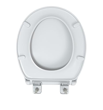 R&T B1095 Round Slow Close Plastic Toilet Seat 16.5" Quick-Release Hinges | Round toilet seat soft close - color: Round – Standard (330 lbs)