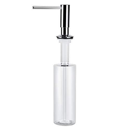Samodra Sink Soap Dispenser, Metal Pump Head Liquid Lotion Countertop Kitchen Bathroom Soap Dispenser with 17 OZ PET Bottle (Chrome) - color: Chrome