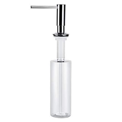 Samodra Sink Soap Dispenser, Metal Pump Head Liquid Lotion Countertop Kitchen Bathroom Soap Dispenser with 17 OZ PET Bottle (Chrome) - color: Chrome