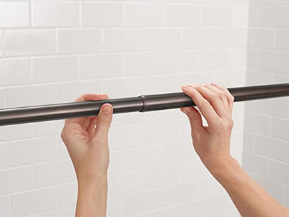 Moen TR1000OWB 44-72-Inch Adjustable Tension Mounted Straight Shower Curtain Rod, Old World Bronze - color: Old World Bronze