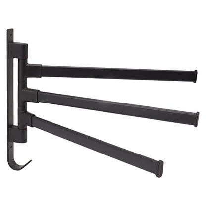 Swivel Towel Bar, 180° Rotary Aluminum Wall Mount Rack Rail with Hook Space Saving Organizer Hanging Swing Out Hanger Support for Bathroom, Hotel, Kitchen (3 Arms) - color: 3 Arms