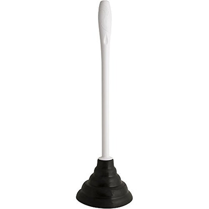 PlumbCraft Heavy-Duty Plunger, Toilet Brush, and Caddy 7506400, Versatile Bathroom Accessory Set and Apartment Must-Have, Toilet Plunger and Brush Set with Durable Hiding Caddy for Sanitary Storage