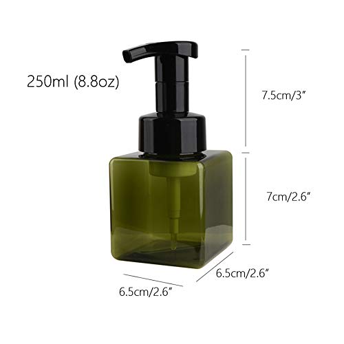 Foaming Soap Dispenser, 9oz Plastic Refillable Pump Bottle, 2 Pack, Green | Hand Dispenser for Liquid Soap, Shampoo & Body Wash – Saves Soap with Rich Foam, Reusable, Easy to Refill, BPA-Free - color: Green, size: 9 oz (2 Pack)