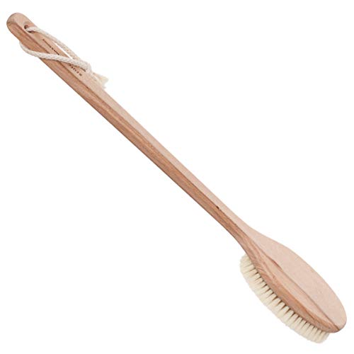 REDECKER Extra Long Beechwood Bath Brush - Natural Pig Bristle Body Brush for Showering, Back Scrubbing, Exfoliating, Dry Brushing and Lymphatic Drainage - Perfect for Hard-to-Reach Areas - size: 19-1/2-Inches