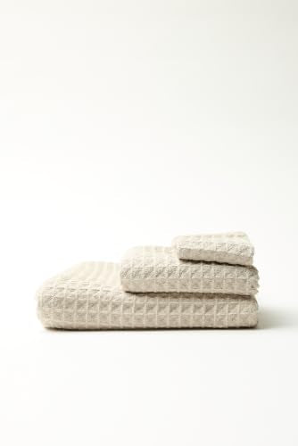 GEOMETRY Taupe Waffle Bath - color: Taupe, size: 31" x 57" (1 Pack)