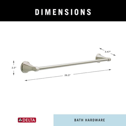 Delta Faucet Becker (1-Pack) 24" Bathroom Towel Rack/Bar, SpotShield Brushed Nickel, Wall Mounted BCK24-DN - color: Spotshield Brushed Nickel