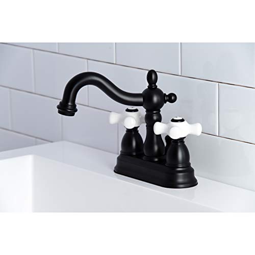 Kingston KB1600PX 4" Centerset Bathroom Faucet, Matte Black - color: Matte Black