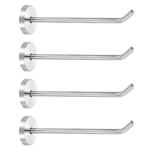 uxcell 4Pcs 5.7 Inch Coat Hooks, Stainless Steel Long Nose Wall Mount Hook, Robe Towel Hangers with Screws for Livingroom Bathroom Closets and Wardrobe, Silver Tone - color: Silver Tone, size: 5.7 Inch