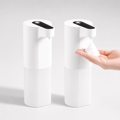 Automatic Soap Dispenser Touchless, Liquid & Foaming Soap Dispensers, USB Rechargeable Smart Hand Soap Dispenser, 3-Level Adjustable, 12.2oz/360ml (2 Pcs Foam Set White) - color: 2 Pcs Foam Set White