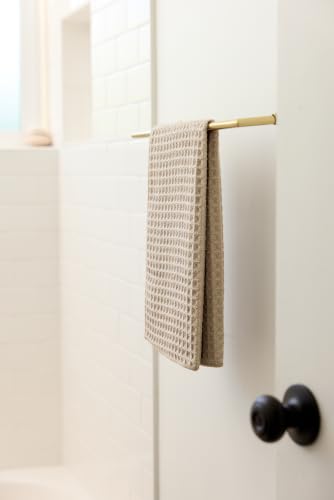 GEOMETRY Taupe Waffle Hand Towel - color: Taupe, size: 18" x 30" (1 Pack)