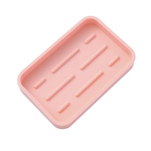 MicoYang Silicone Kitchen Sink Organizer Tray for Multiple Usage,Easy Clean Sponges Holder for Kitchen Bathroom Counter or Sink,Dish Soap Dispenser,Scrubber,Bottle,Cup Pink 4.9”x 3.2” - color: Pink, size: 4.9" x 3.2" x 0.7"