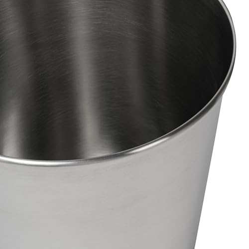 happimess Nolan 2 Gal Smooth Steel Wastebasket, Brushed Steel | 10" Height, Lidless Open Top, Fingerprint Resistant, Mechanical Polishing, Small Space Design - color: Brushed Steel, size: Set of 1