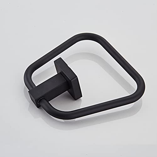 Matte Black Towel Ring for Bathroom 2 Pack, Kitchen Bath Towel Holder Hangers Wall Mount Heavy Duty Stainless Steel - color: Matte Black, size: 2 Pack