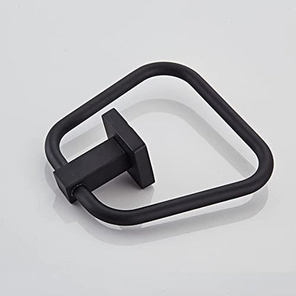 Matte Black Towel Ring for Bathroom 2 Pack, Kitchen Bath Towel Holder Hangers Wall Mount Heavy Duty Stainless Steel - color: Matte Black, size: 2 Pack