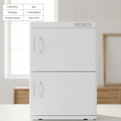 46L Hot Towel Warmer Cabinet, Large Professional Towel Heater - White | Rust Resistant, Stainless Steel Racks, Large Capacity, Towel Warmer for Spa Massage Salon Home - color: White, size: 46L