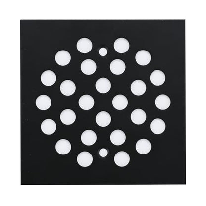 Square Style 4-1/4 inch Screw-in Shower Drainer Cover Floor Drainer Grates with Screws Black - color: Black