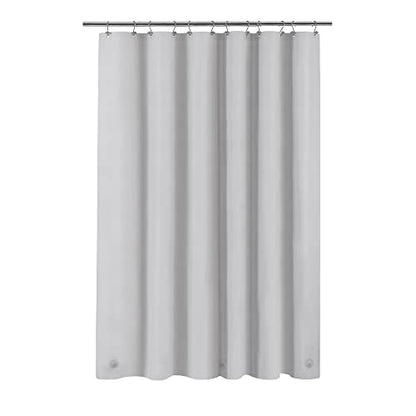 Barossa Design Shower Curtain Liner Standard Size, Silver Gray | Premium PEVA, BPA & PVC Free, No Chemical Smell, Metal Grommets, Lightweight Shower Curtain with 3 Magnets for Bathroom - color: Gray Silver, size: 72"W x 72"L (Pack of 1)