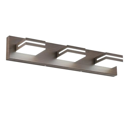SineRise LED Modern Bathroom Vanity Light Fixtures, Modern Acrylic Bathroom Wall Lighting Fixtures Over Mirror, 3-Light, 24-Inch, Brown, White - color: Brown, White, size: 3-Light, 24-Inch