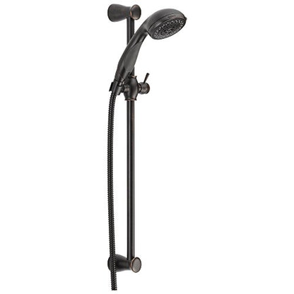 Delta Faucet 3-Spray Touch-Clean Wall-Mount Slide Bar Hand Held Shower with Hose, Venetian Bronze 57014-RB - color: Venetian Bronze