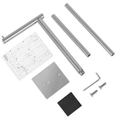 Toilet Paper Holder Stand Silver Toilet Paper Roll Holder for Bathroom, Freestanding Metal TP Holder with Reserve Toilet Tissue Storage Shelf, Holds Up to 4 Rolls of Paper | Freestanding TP Holder with Reserve Toilet Tissue Storage Shelf, Holds Up To 4 Ro