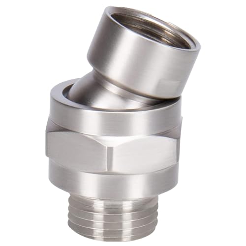 Shower Head Swivel Ball Adapter: Adjustable Pivot Ball to Adjust Showerhead Angle, Solid Brass Shower Arm Connector Extension Component (Silver 1) - color: Silver 1