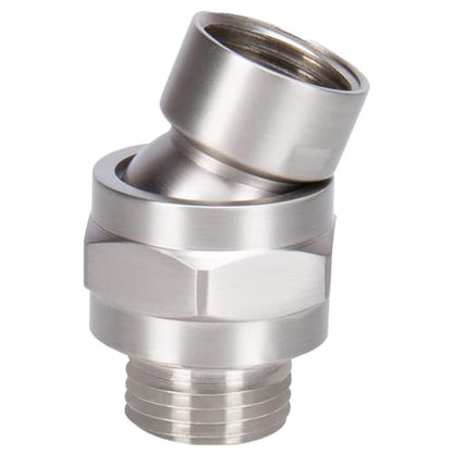 Shower Head Swivel Ball Adapter: Adjustable Pivot Ball to Adjust Showerhead Angle, Solid Brass Shower Arm Connector Extension Component (Silver 1) - color: Silver 1