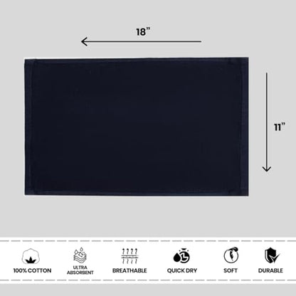 Fingertip Hand Towel | Absorbent |11x18 | Terry Velour Premium Washcloths, Bathroom use, 100% Cotton, Face, fingertip, Soft, Guest Towels (Pack of 4) (4, Black) - color: Black