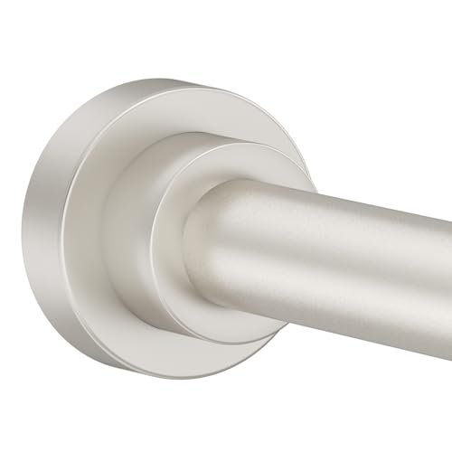 Shower Curtain Rod 31-80 in Adjustable Curtain Rod No Drilling Tension Shower Rod Stainless Steel for Bathroom Room Divider, Nickel - color: Nickel, size: 31"-80"