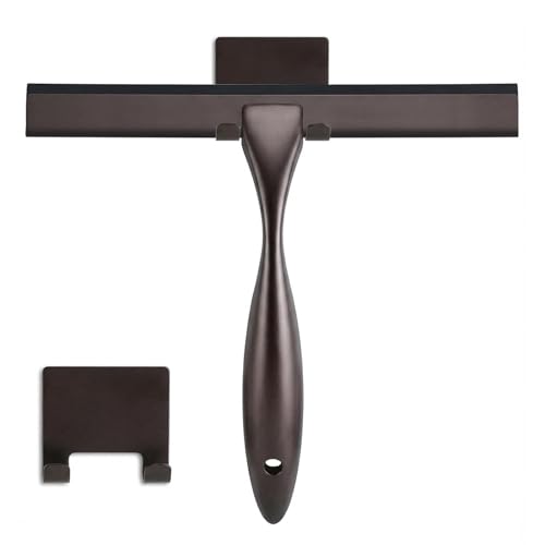NETANY Shower Squeegee, 14-Inch Bronze Squeegee, All-Purpose Stainless Steel Squeegee for Bathroom, Shower Doors, Mirrors, Tiles and Car Windows - 100% Streak Free - color: Bronze, size: 14-Inch