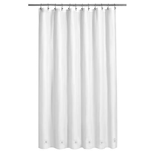 Barossa Design White Shower Curtain Liner with 6 Magnets, 72x72 | 8G Heavy Duty PEVA, 6 Bottom Magnets, Waterproof, Standard Size 72 x 72 for Bath Tub, PVC Free, Metal Grommets - color: 3b. White-heavy, size: 72"W x 72"L (Pack of 1)
