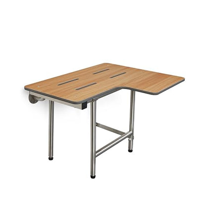Seachrome 26" x 22.5" Teak Reversible Folding Transfer Tub/Shower Seat with Legs, ADA Compliant - color: Teak, size: 26 x 22.5 in.