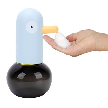 Cute Duck Automatic Foam Soap Dispenser, USB Rechargeable Touchless Hand Soap Dispenser Hand- Free Shampoo Dispensers for Bathroom, Kitchen Countertop, Preschool, 13.5oz