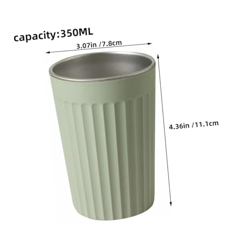 Textured Stainless Steel Toothbrush Cup Green Bathroom Tumbler Holder for Rinsing Stylish and Versatile Use in Home School Office