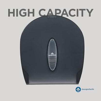 Georgia-Pacific Single-Roll Jumbo Toilet Paper Dispenser by GP PRO (Georgia-Pacific), Translucent Smoke, 59009, 10.610" W x 5.390" D x 11.290" H - style: 1-Roll